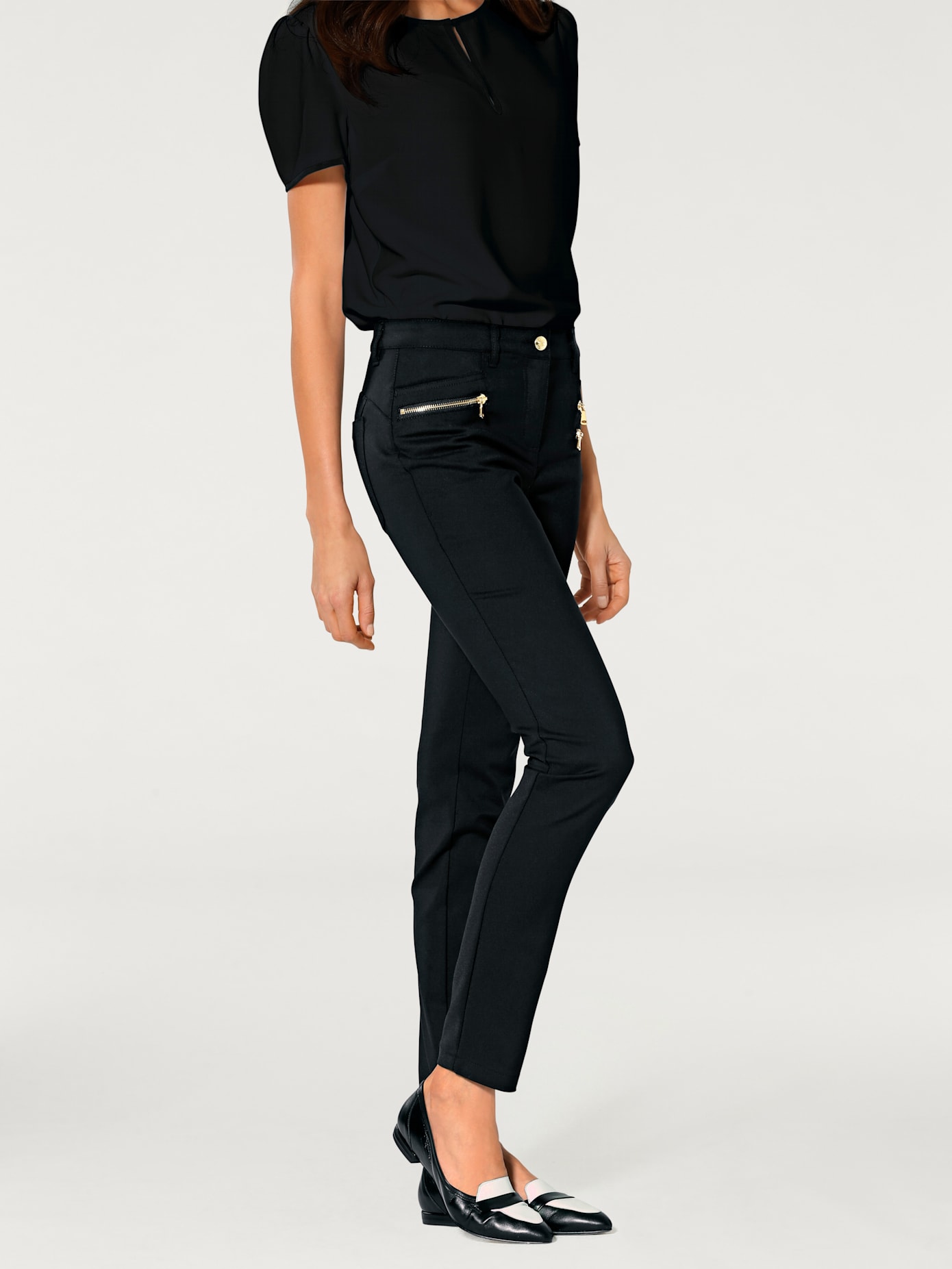 Pantalon effet ventre plat extensible