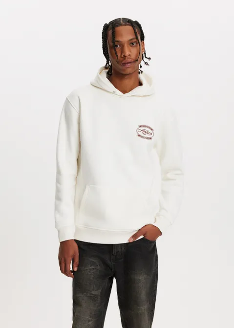 Hoodie met print retro off-white (WIT.O)