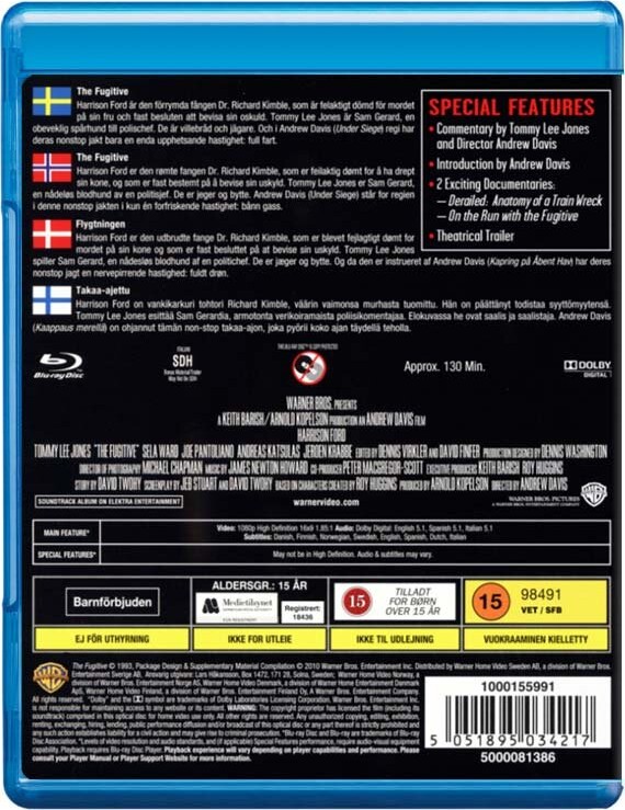 Flygtningen - Harrison Ford - Blu-Ray