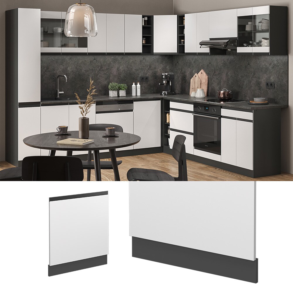 Vicco Geschirrspülerblende Küchenschrank Küchenmöbel R-Line J-Shape Anthrazit Weiß 60 cm modern