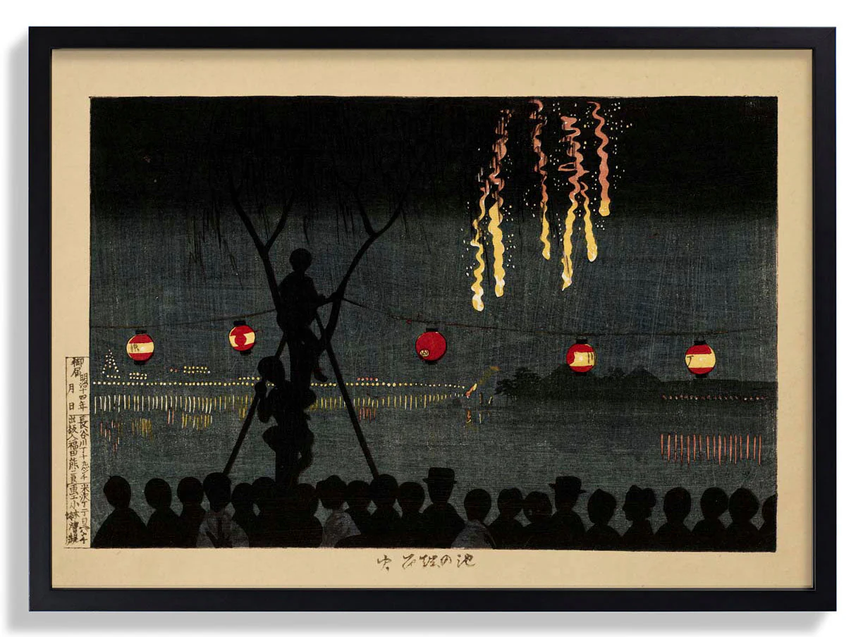 Feuerwerk in Ikenohata von Kobayashi Kyochika