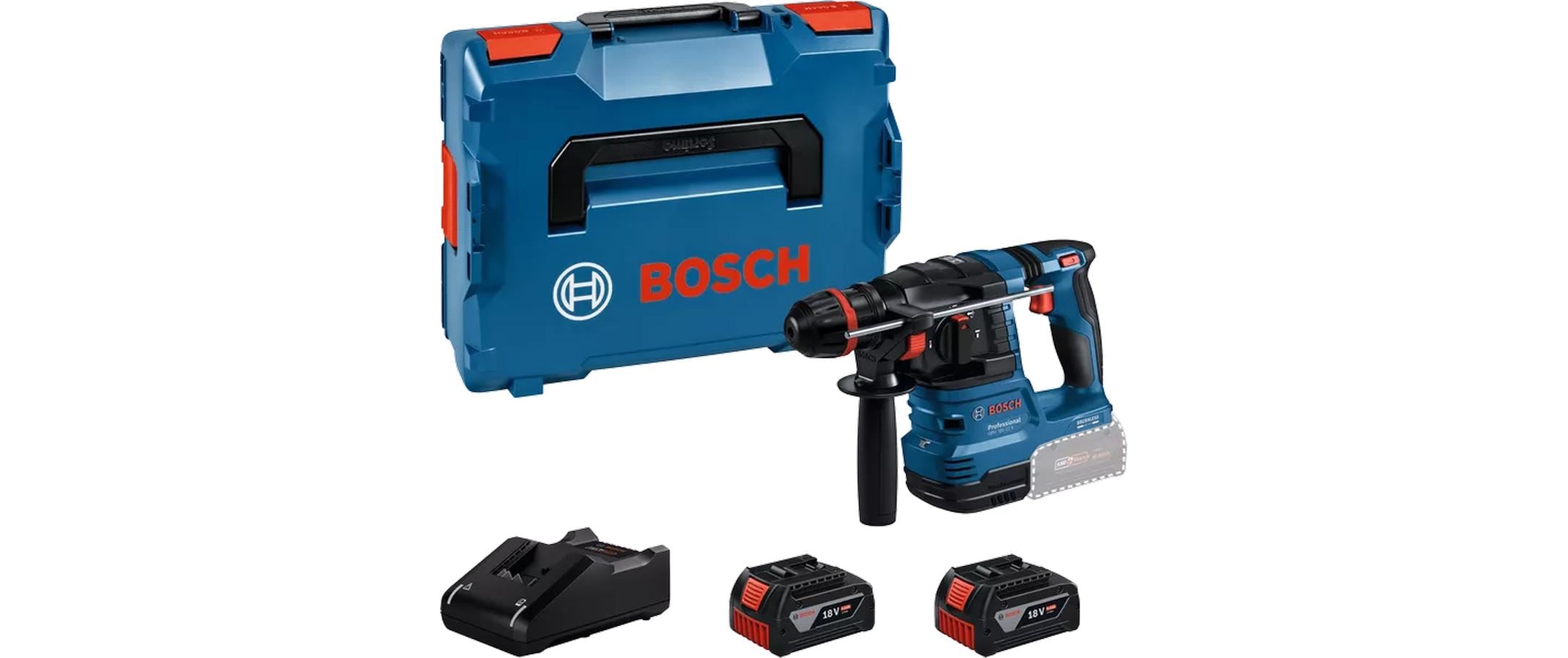 Akku-Bohrhammer mit ONECHUCK GBH 18 V-22 X 2x Akku in L-BOXX<br>Kraftpaket unter voller Kontrolle