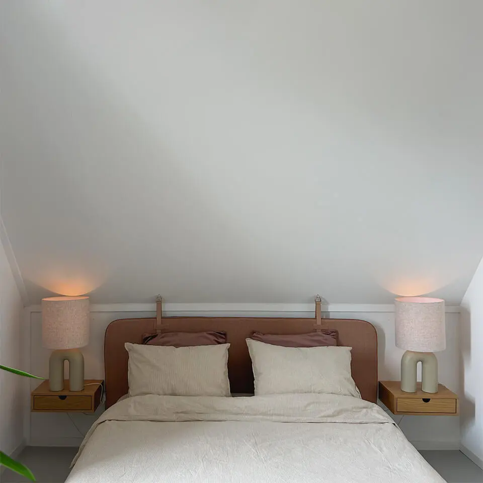 Qazqa tafellampen lotti beige e27