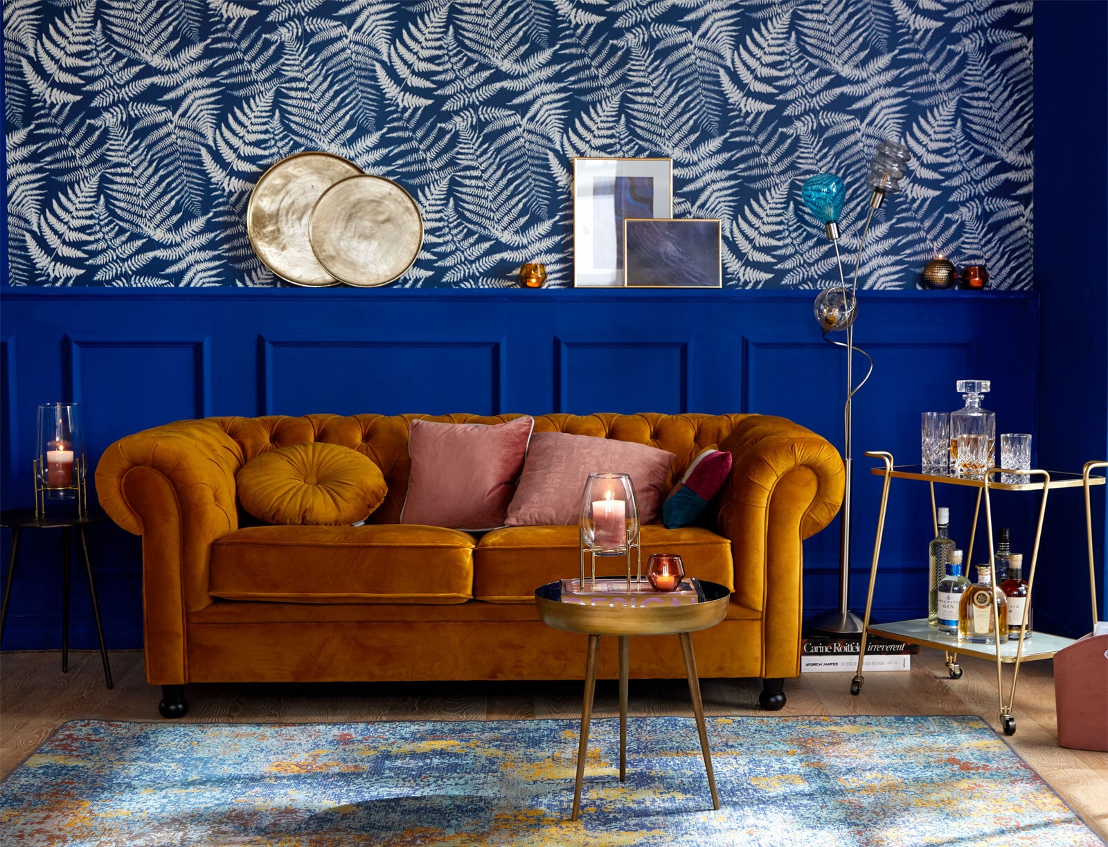 Sofa 3-Sitzer LONDON Stoffbezug dunkelgelb