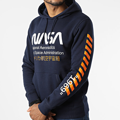Sweat Capuche Admin 2 Bleu Marine Blanc