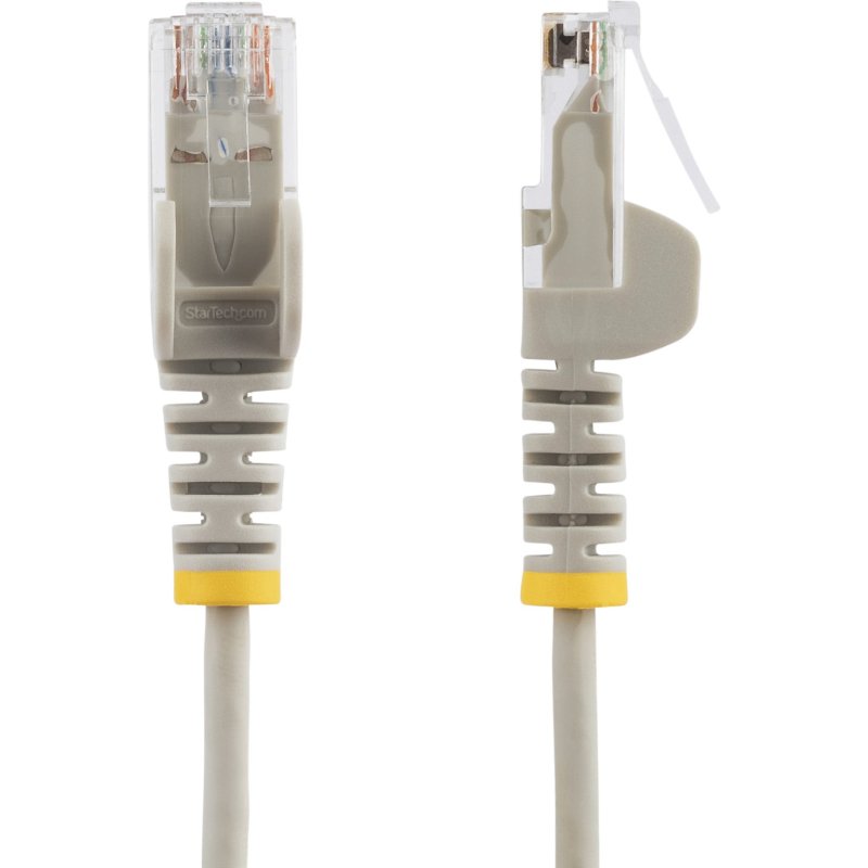 StarTech.com Câble Ethernet CAT6 Gris Fin de 15m, Sans Accroc, 100W PoE, UTP, LSZH, Fil de Cuivre Pur 28AWG, Cordon Patch Réseau RJ45 avec Serre-Câble, Contrôlé Fluke
