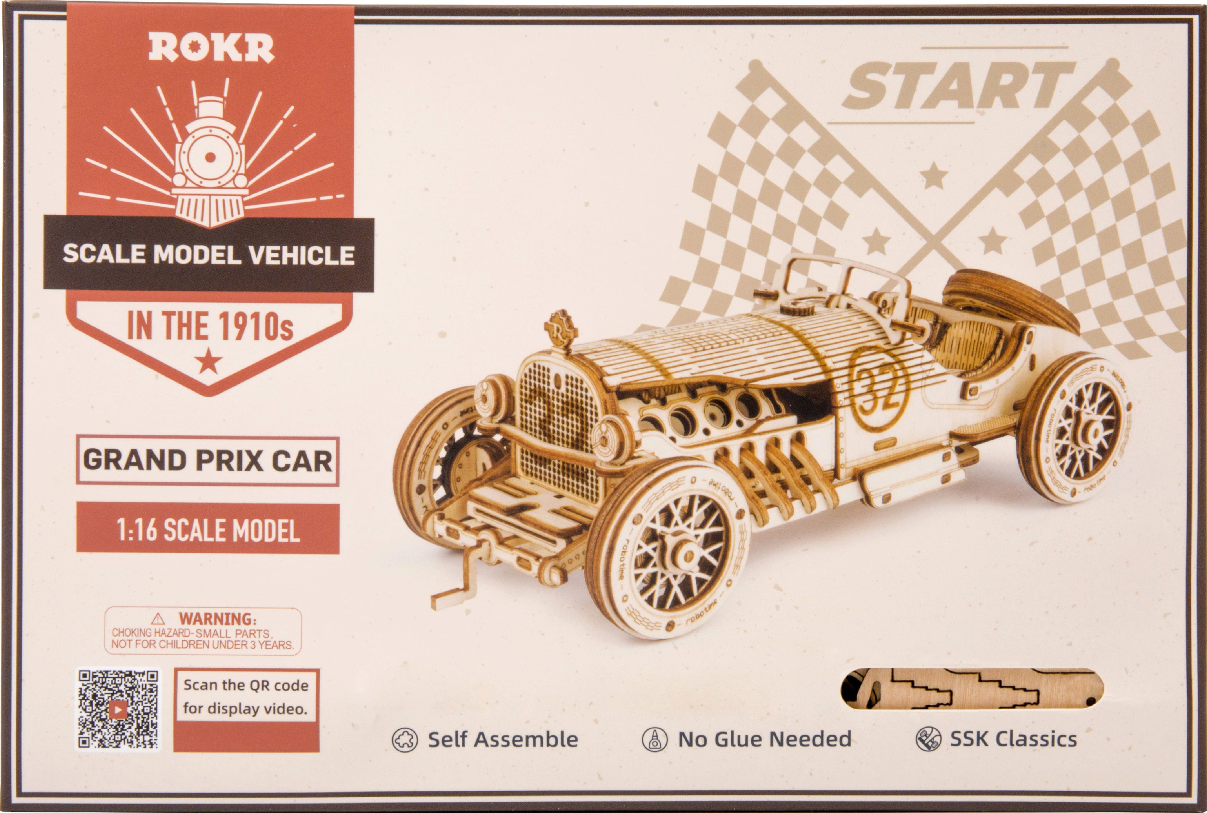 ROKR  Grand Prix Car    3D Holzpuzzle: Eine Legende aus Holz