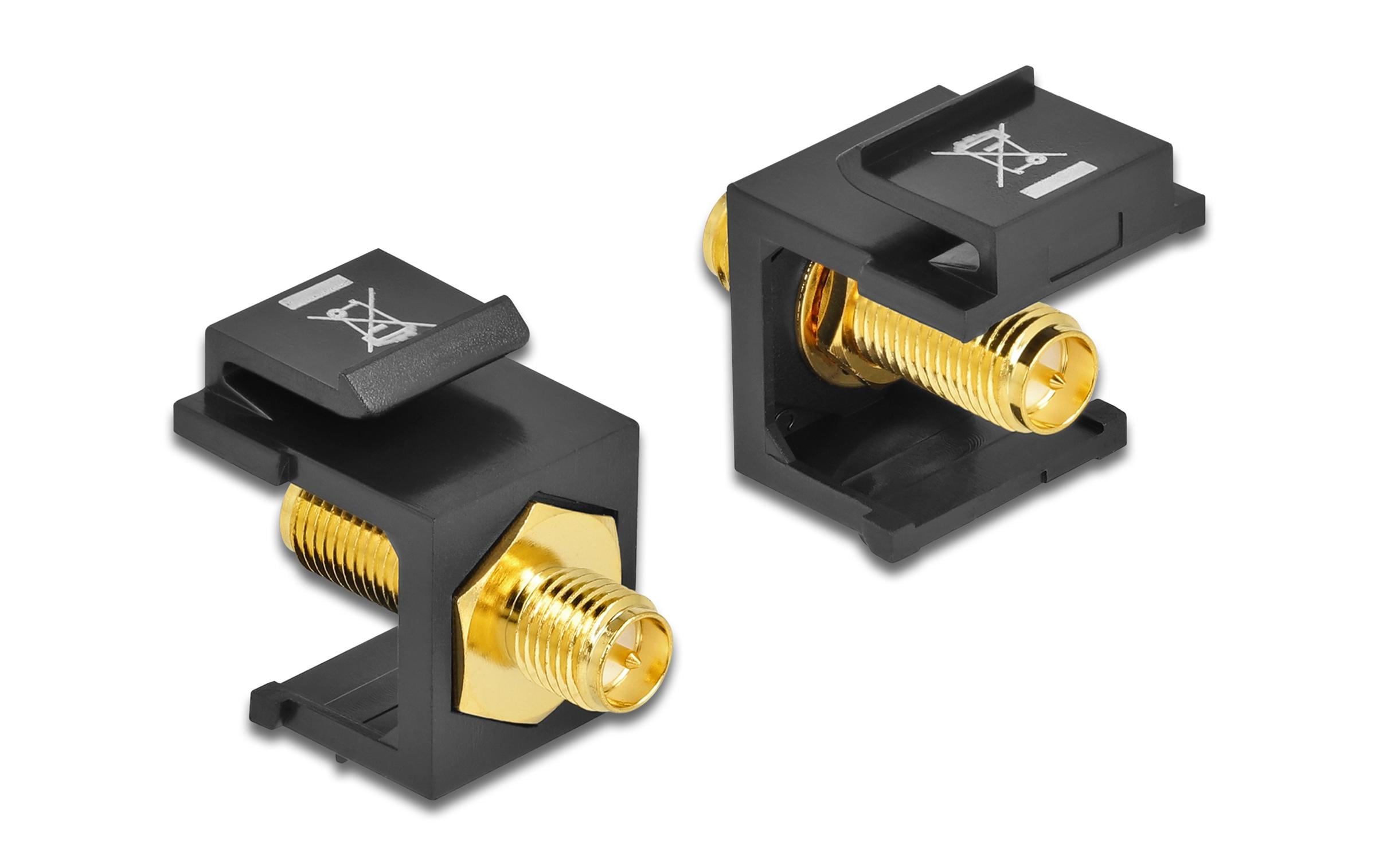 Keystone-Modul RP-SMA Buchse auf RP-SMA Buchse 50 ΩDelock Keystone Modul RP-SMA Buchse > RP-SMA Buchse schwarz