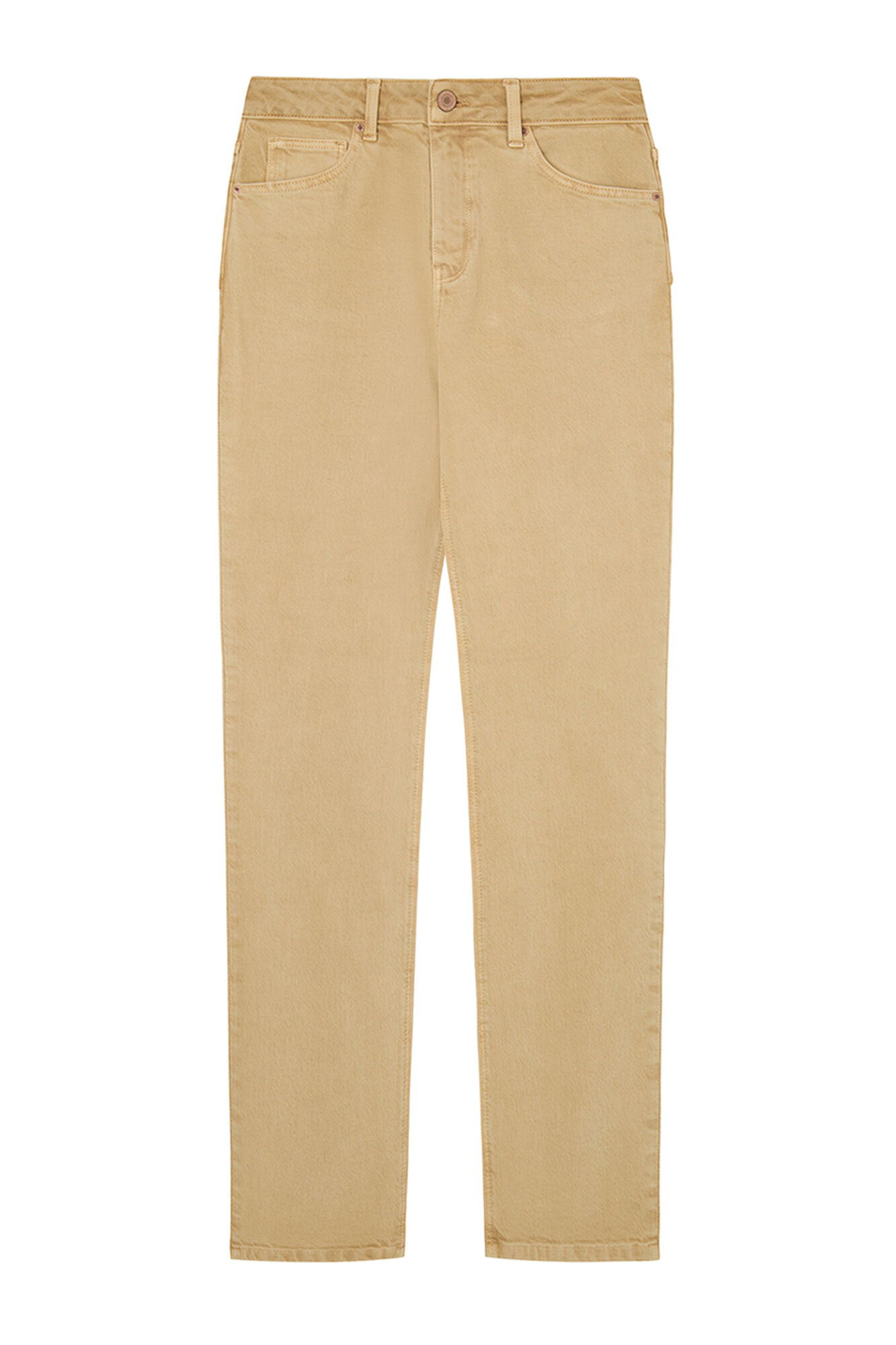 Calça jeans reta com lavagem sustentável