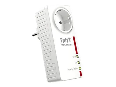 AVM FRITZ!Powerline 1220E - Powerline-adaptersæt 1GbE, HomePlug AV (HPAV) 2.0, IEEE 1901 - kan sluttes til vægstik (pakke med 2)