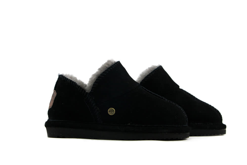 Warmbat Pantoffels Willow Kids Zwart Suede
