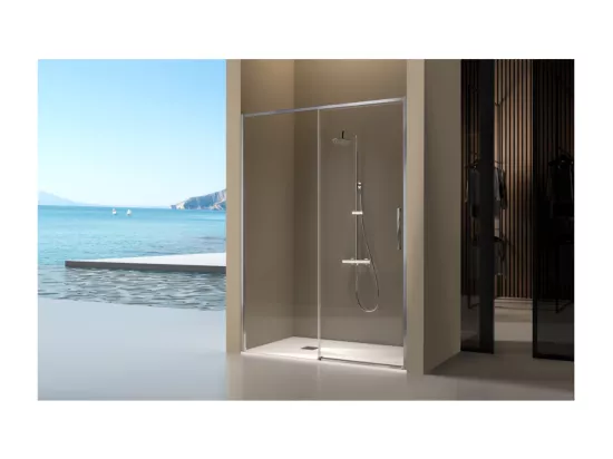 Paroi de douche fixe + porte coulissante DELTA 111-113.6 cm