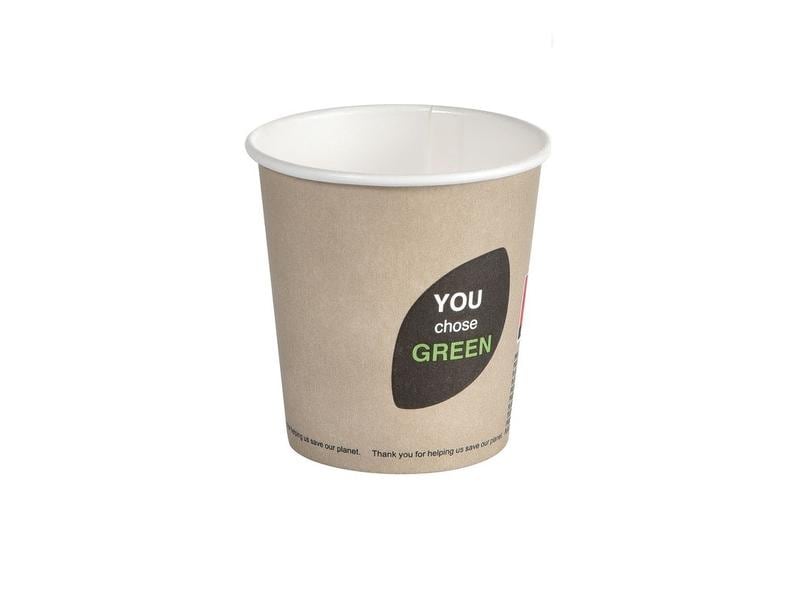 BioPak Einweg-Kaffeebecher Thank You 120 ml, 45 Stück, Beig Becher aus nachwachsendem Material