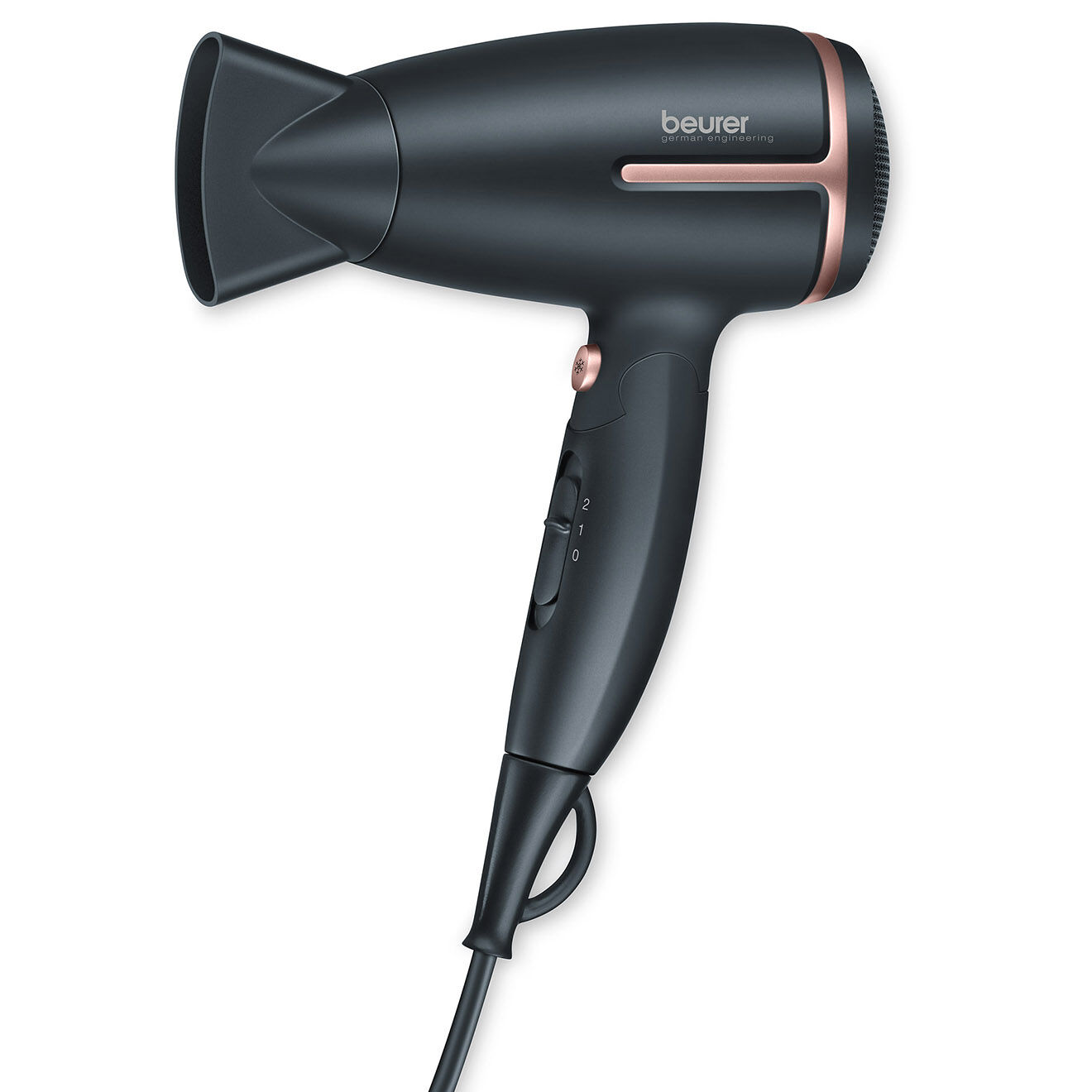 Beurer Sèche-cheveux ionique de voyage noir/doré rose - 1600 W