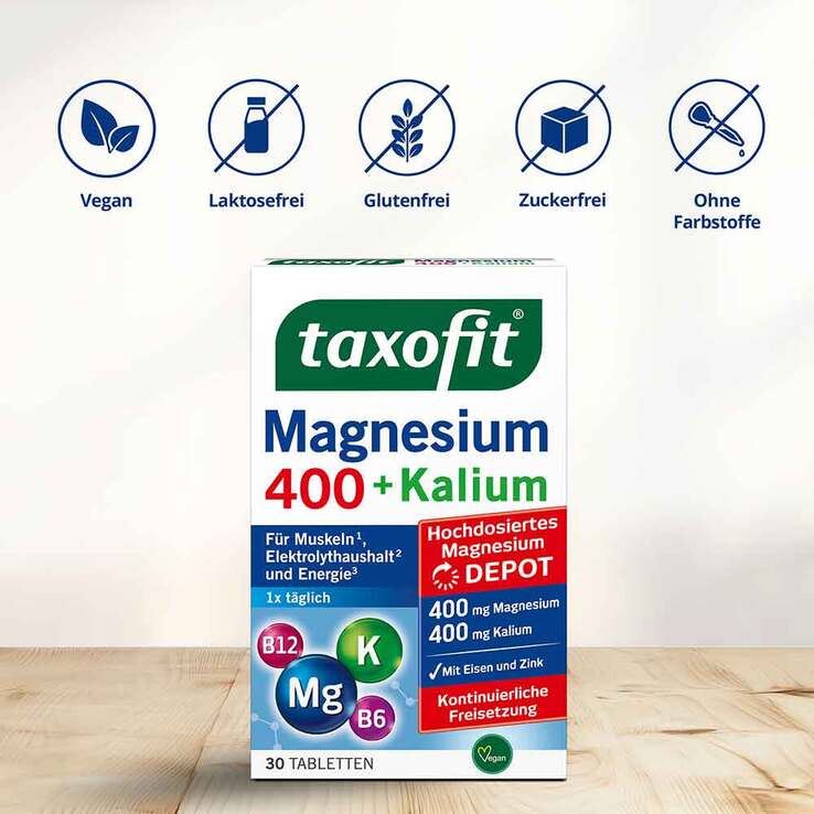 Taxofit Magnesium 400 + Kalium Depot Tabletten, 30 St