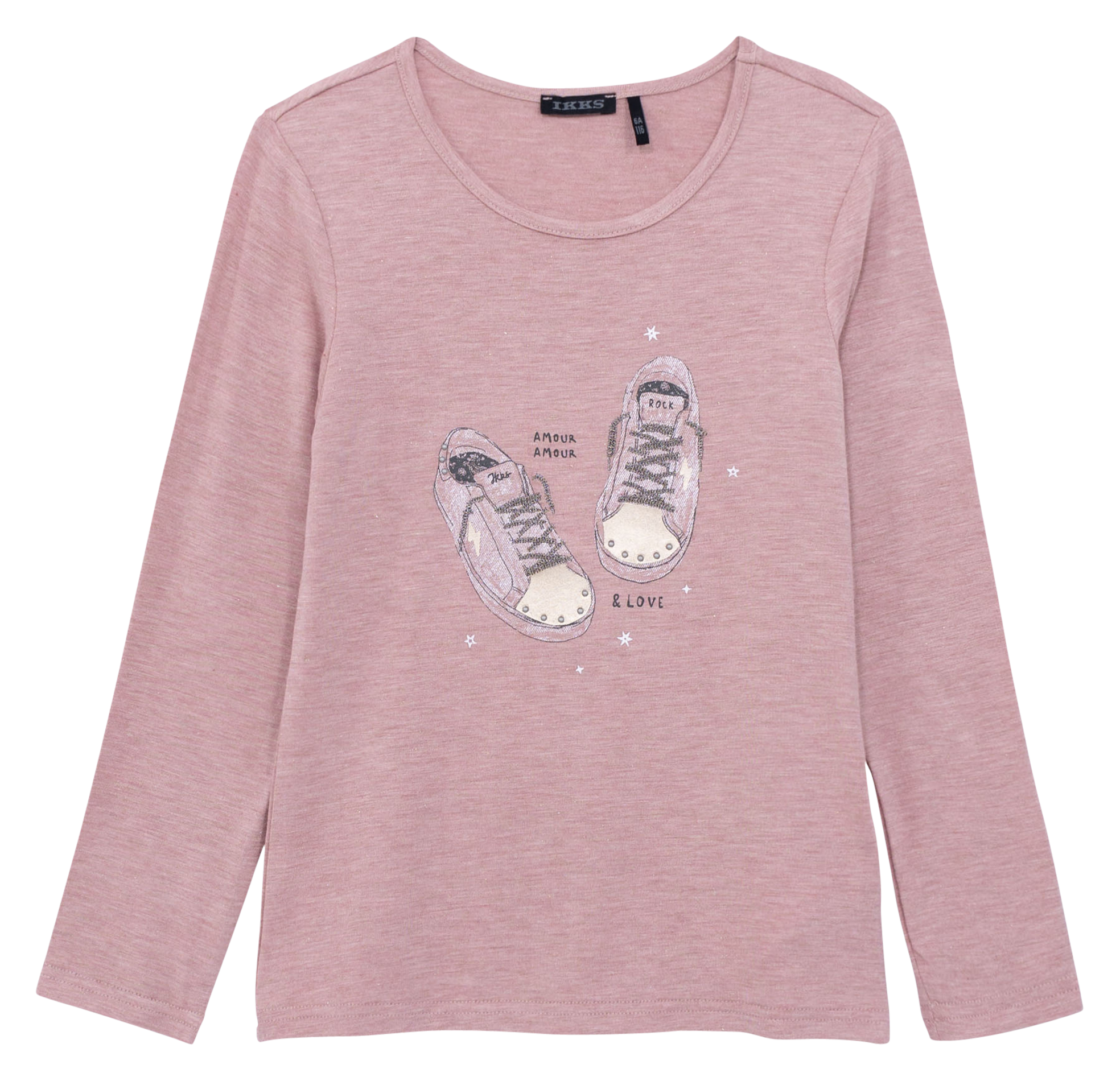 Tee-shirt manches longues imprimé| Rose
