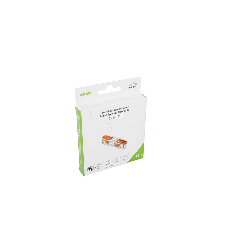 Wago doorvoerconnector 0,2 - 4mm² 2-polig