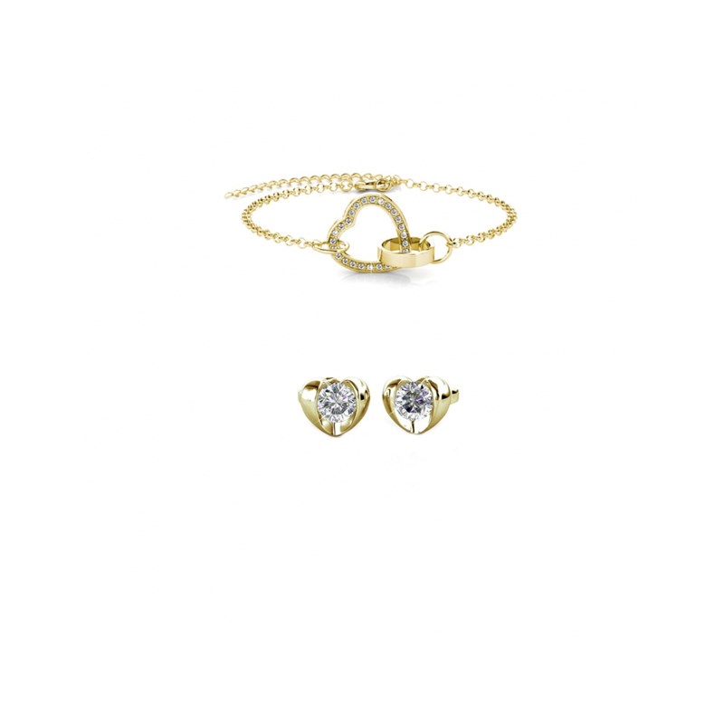 Parure Simply Love Locked Heart - Doré et Cristal