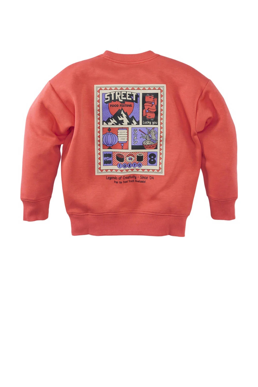 Z8 kids sweater Tyce met backprint oranje