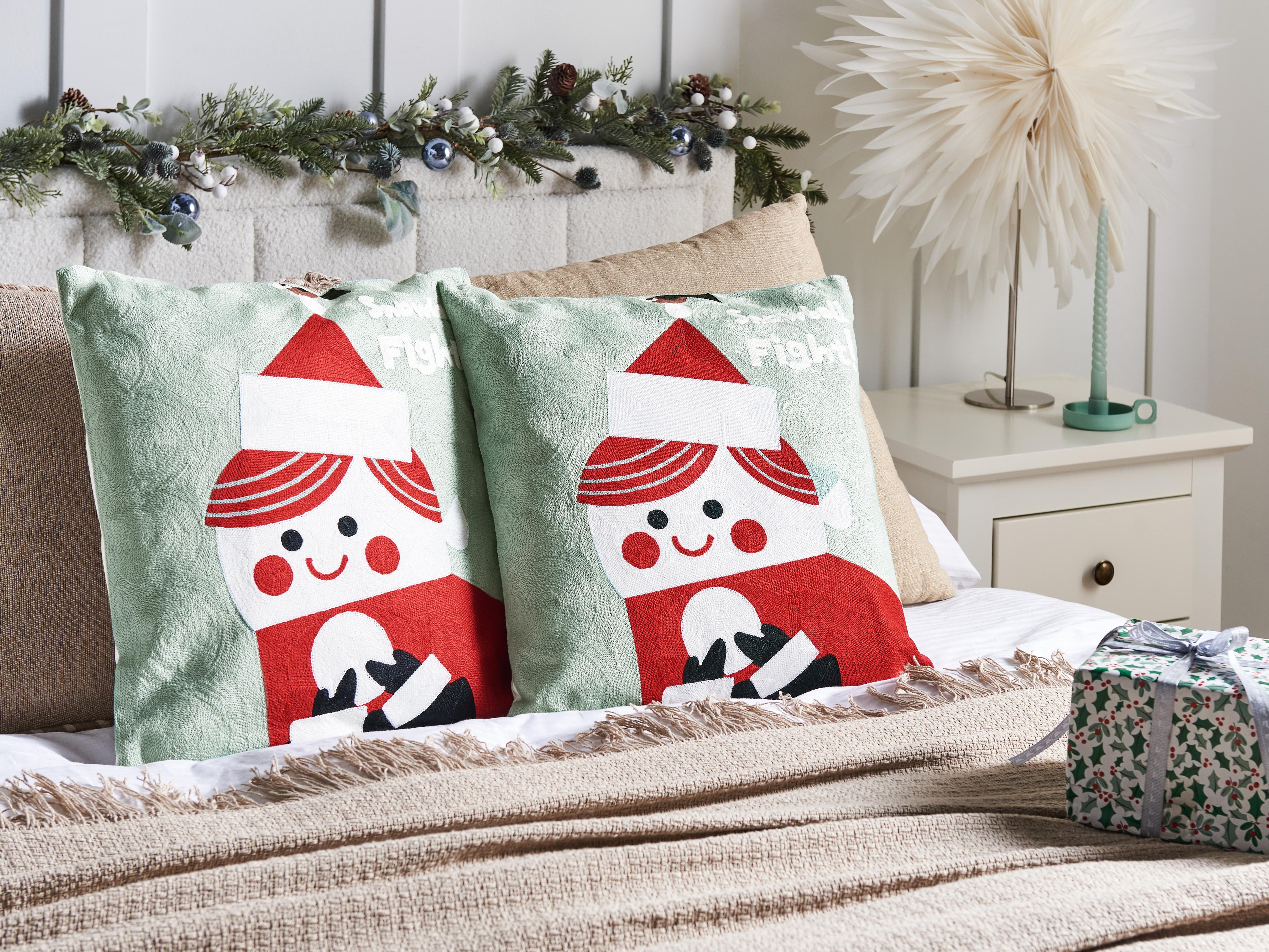 Set van 2 sierkussens PUDDING Katoen 45 x 45 cm Rood