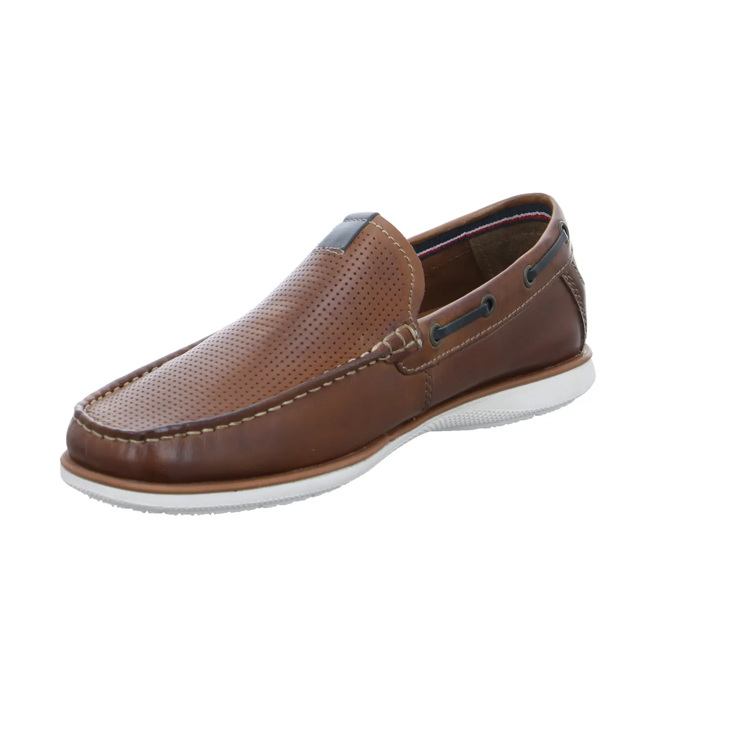 VAN DER LAAN Halbschuh-Schlüpfer Cognac Leder