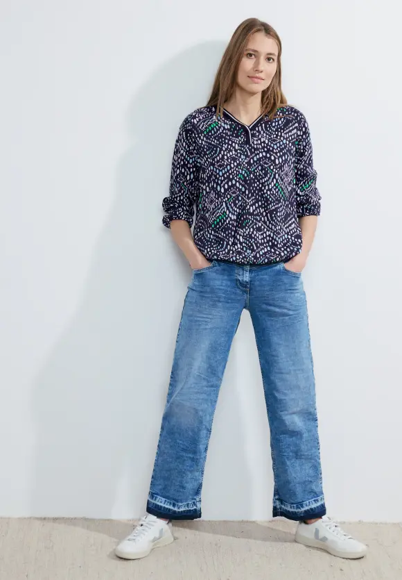Multicolor Printbluse - universal blue