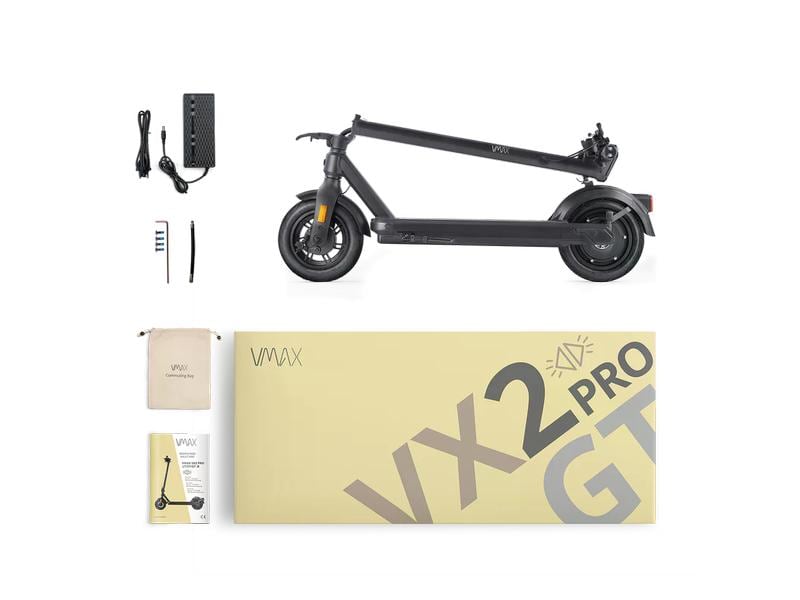 VMAX E-Scooter VX2 Pro GT-B, mit Blinker Schwarz Elektro Scooter