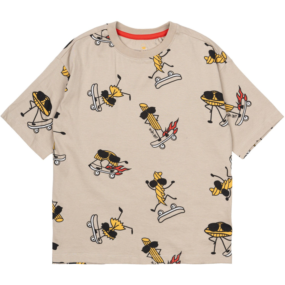 Køb The New Feather Gray AOP Narfalle Oversize T-Skjorte