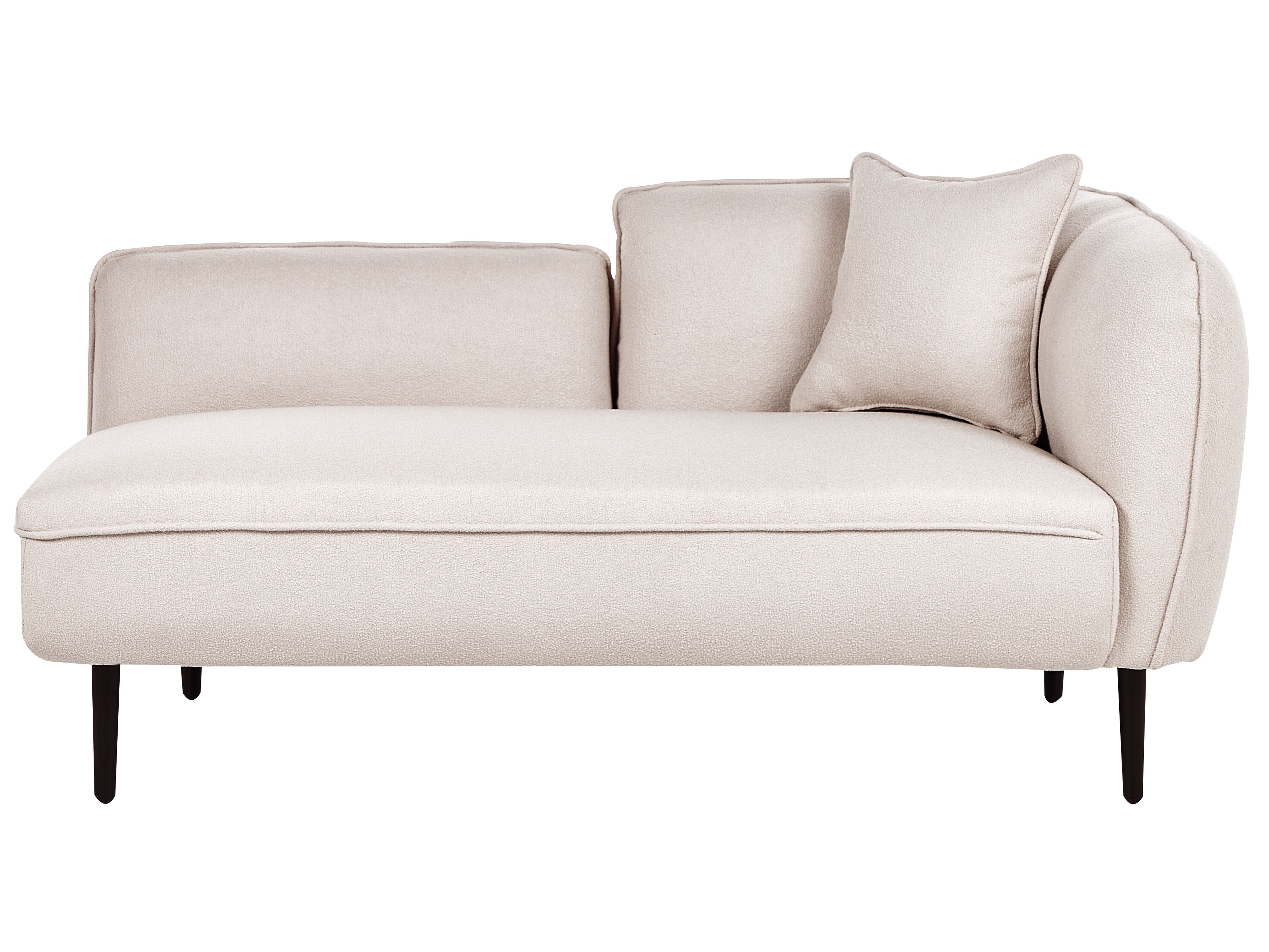 Rechtszijdige chaise longue CHEVANNES Bouclé Lichtbeige