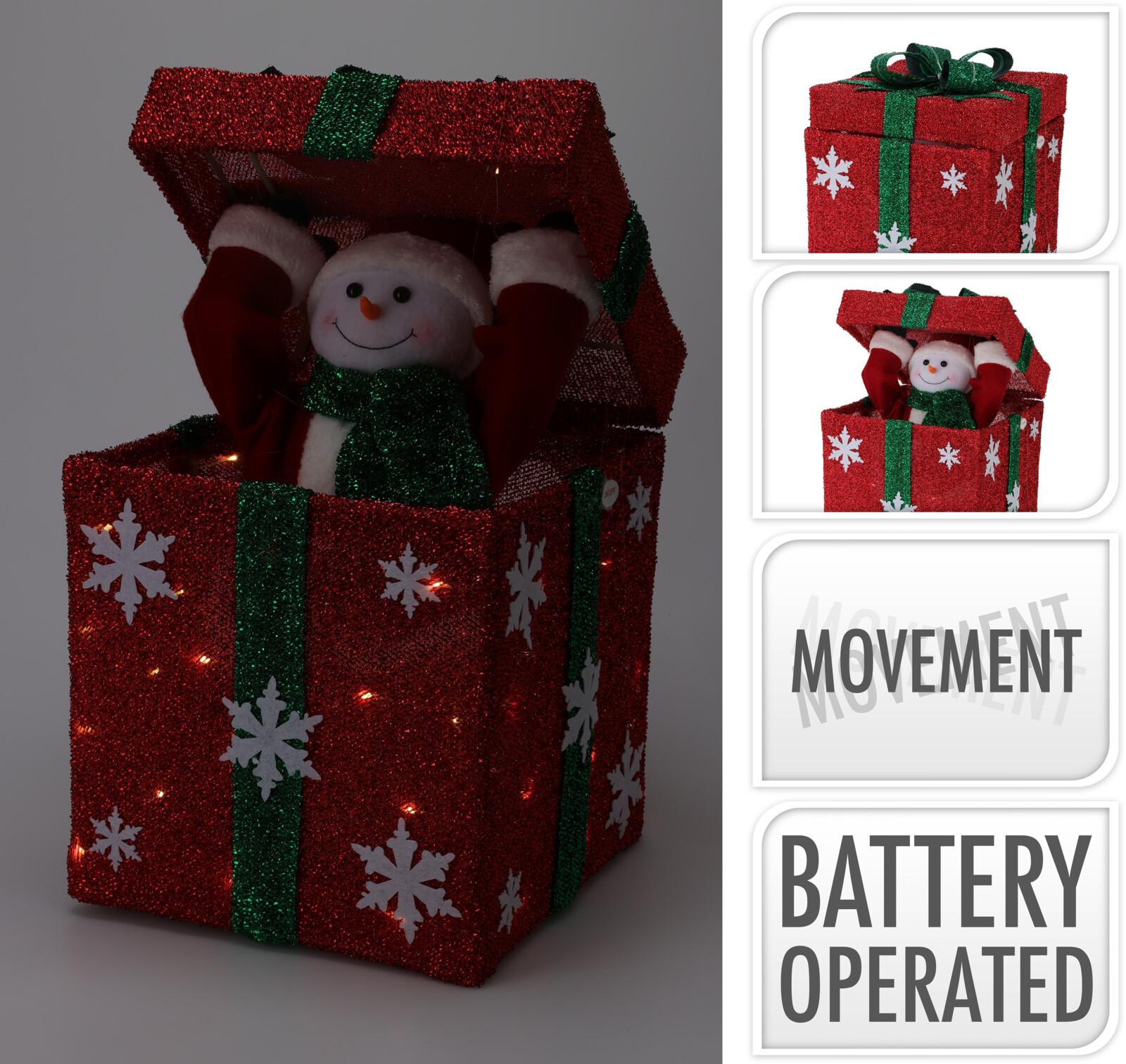 CADEAU LUMINEUX ET ANIME ROUGE PERE NOEL LED
