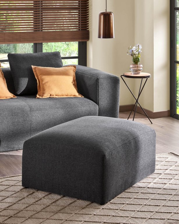 Kave Home Blok 3-zits bank met chaise longue links green corduroy