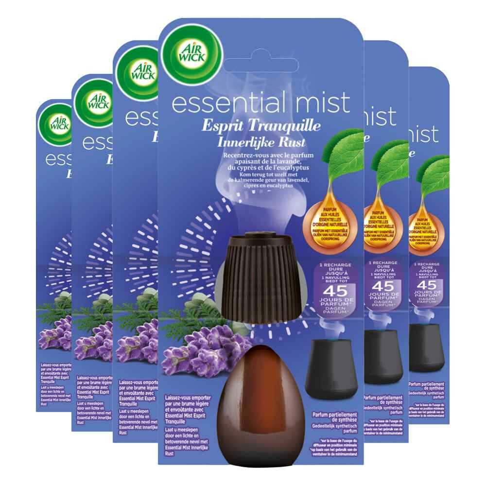 6x Air Wick Essential Mist Navulling Innerlijke Rust20 ml