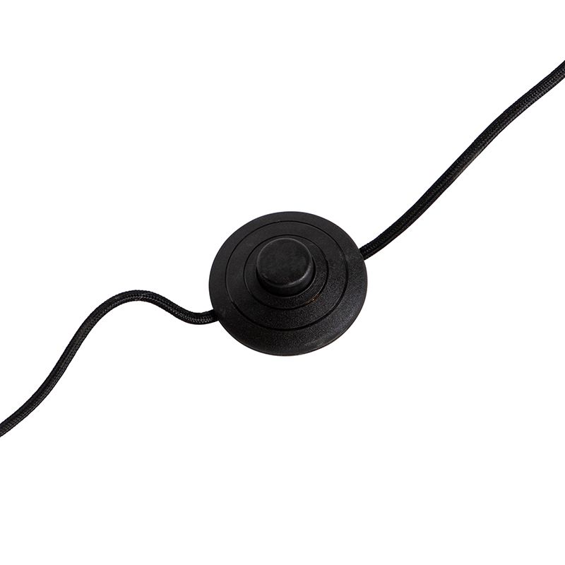 Vloerlamp zwart met koper 3-lichts - Mesh