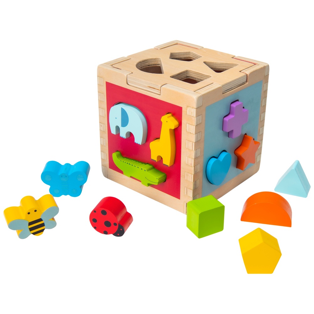 Eichhörnchen-Spielzeug-Sortierwürfel aus Holz
