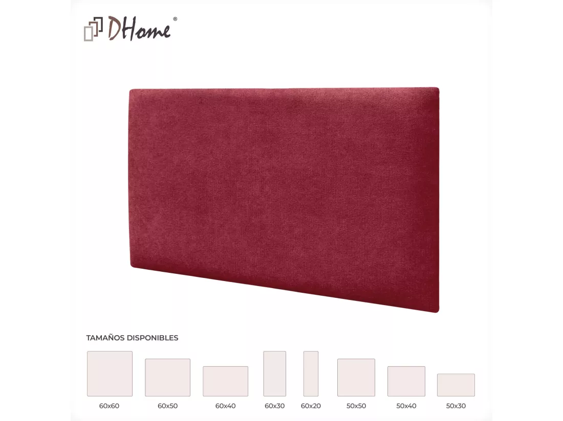 DHOME Lot de 8 Panneaux Rembourrés en Tissu Aqualine Autocollants pour Mur Acoustiques Absorbants Protection contre les Chocs (Rouge, 50x40cm, x8)