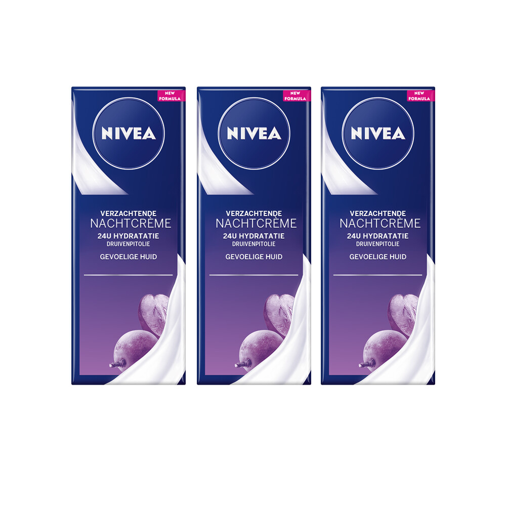 3x Nivea Nachtcrème Verzachtend50 ml