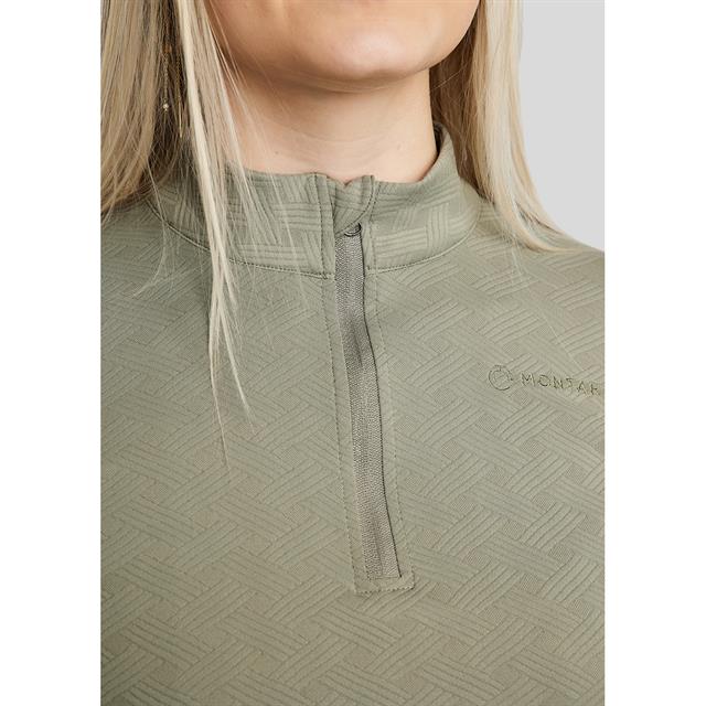 Trainingsshirt Montar MOCilia Jacquard Refined Middengroen