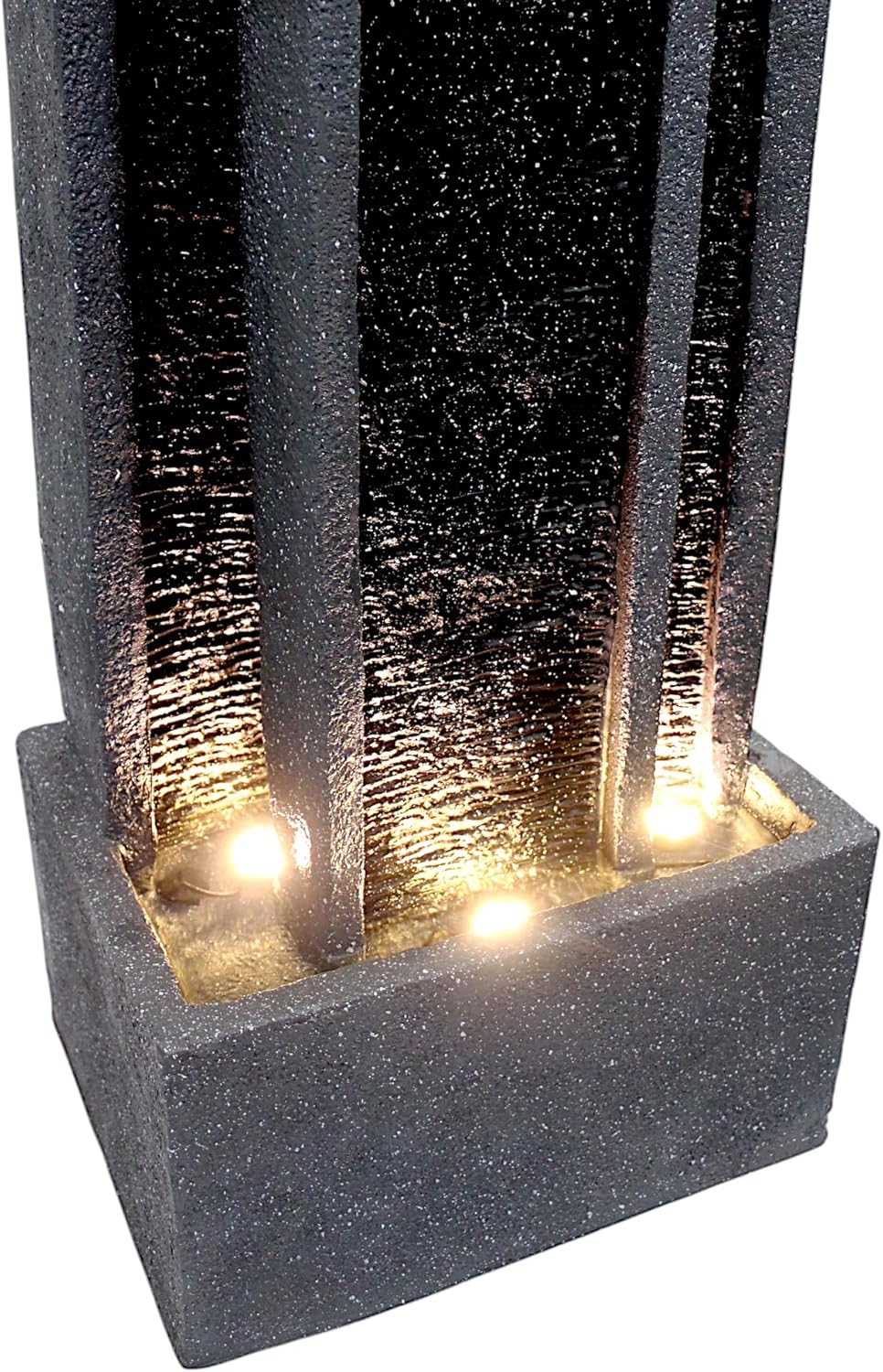 Gartenbrunnen BK903 Wasserwand 99 cm Standbrunnen Springbrunnen mit Beleuchtung Wasserfall Gartendeko Zimmerbrunnen