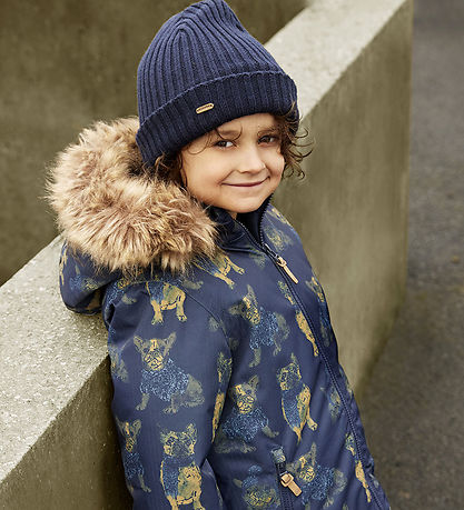 Minymo Winterjacke - Navy m. Hunde