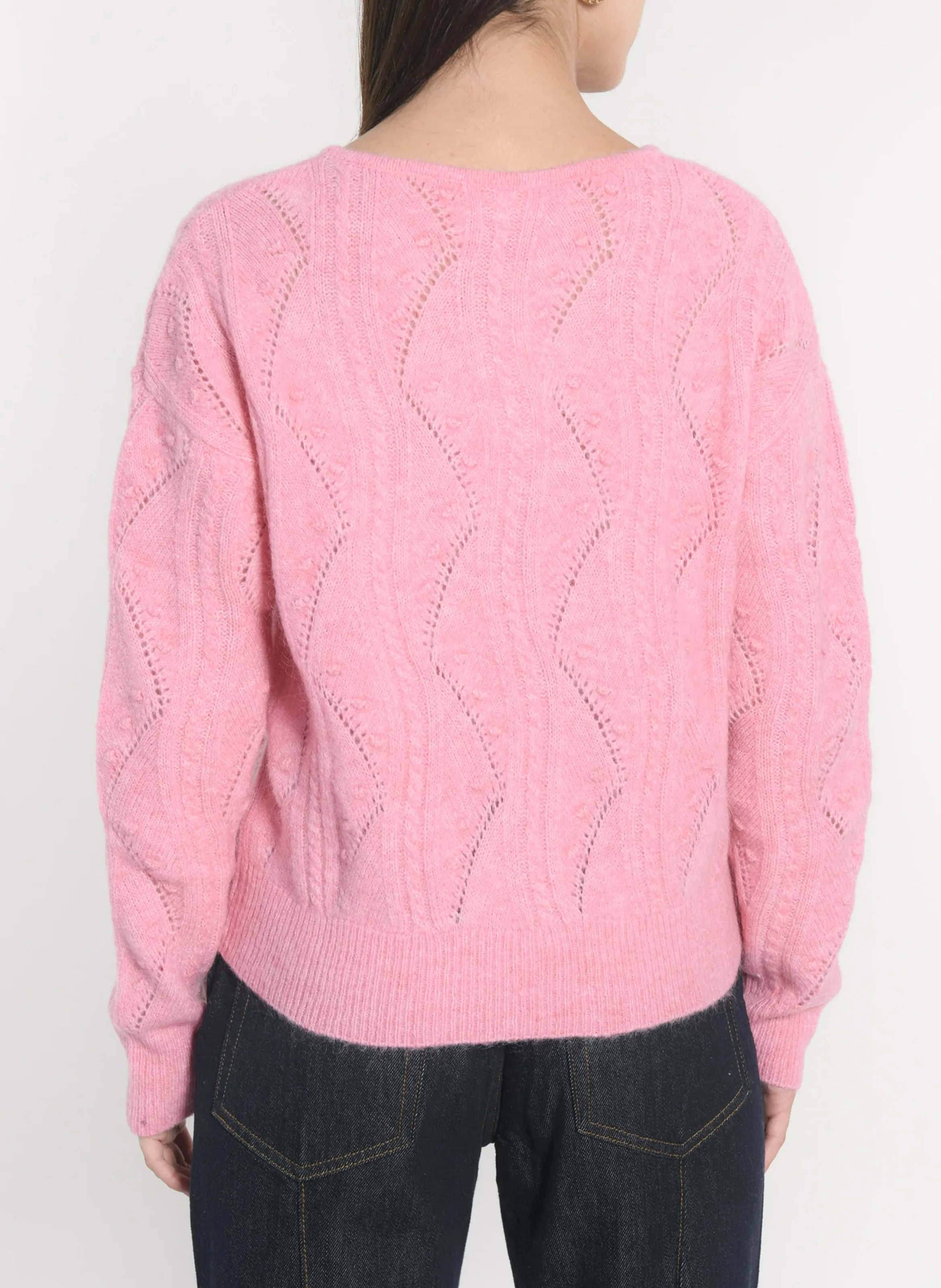 MONICA - Pull oversize col rond | Rose