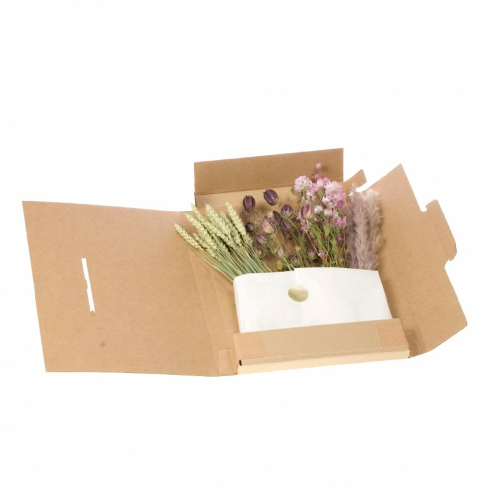 Kit diy bouquet fleurs séchées naturel/rose - format letterbox