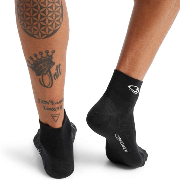 Chaussette running ICEBREAKER M RUN+ ULTRALIGHT MINI BLACK/SNOW