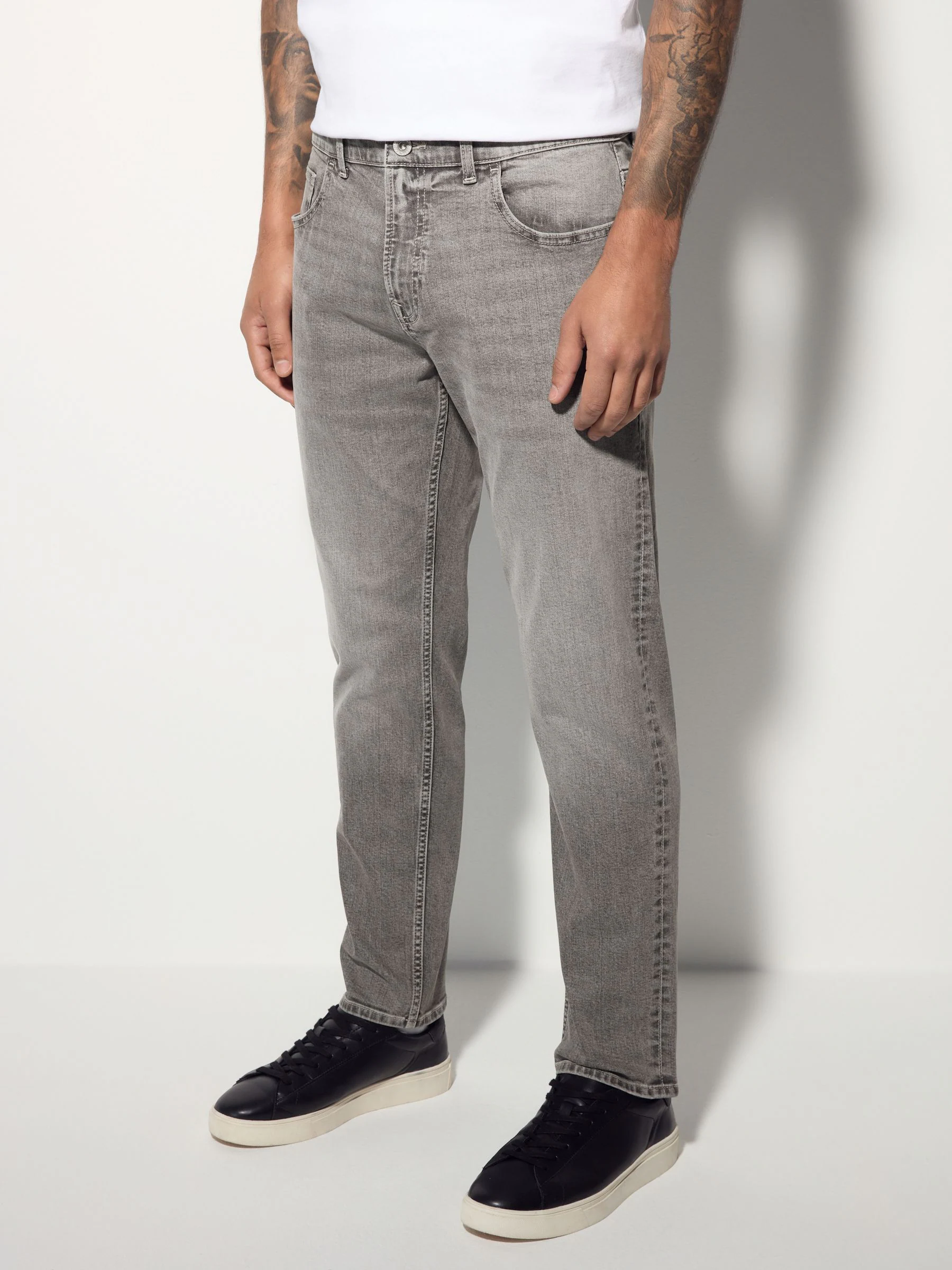 Mediumgrijs - Enkele - Slim fit klassieke stretchy jeans