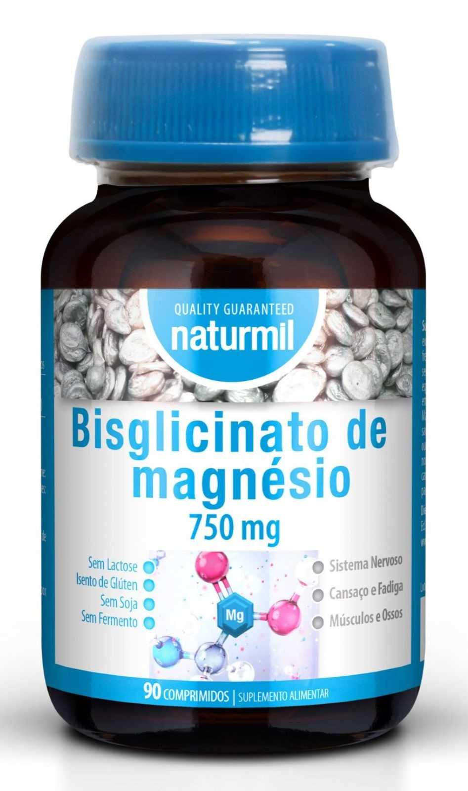 Naturmil Bisglicinato de Magnésio 750mg 90 comprimidos