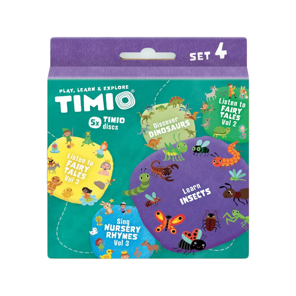 TIMIO Disc Set 4 -  Børnesange, eventyr,  dinosaurer og små insekter - 1 stk.