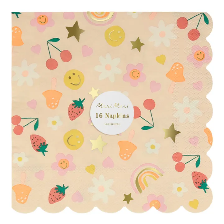 Meri Meri Grandes serviettes Happy Icons - set de 16