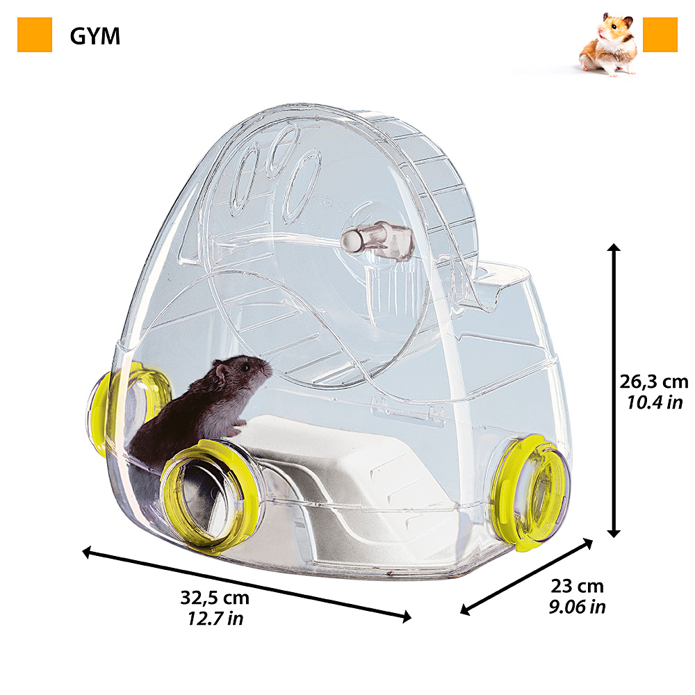 Accessoires rongeurs ferplast gym hamsters roue sport module d’habitation