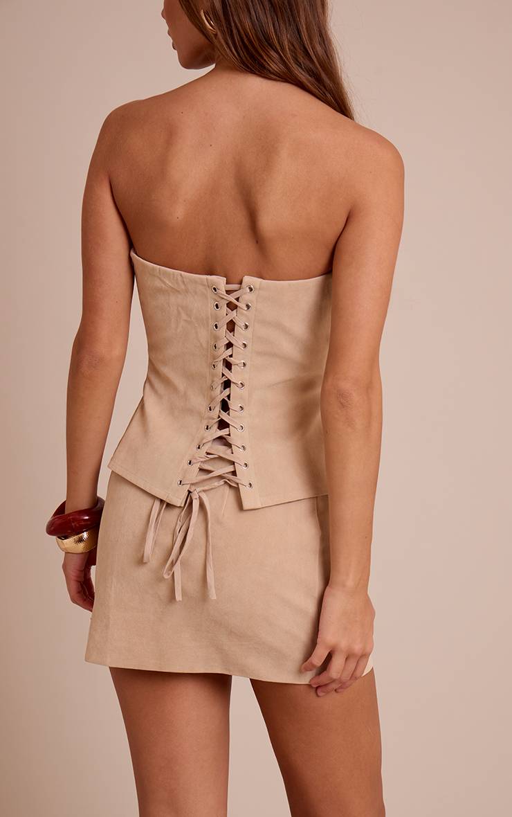 Gris Pierre Ensemble Jupe Mini En Synthétique Structurée
