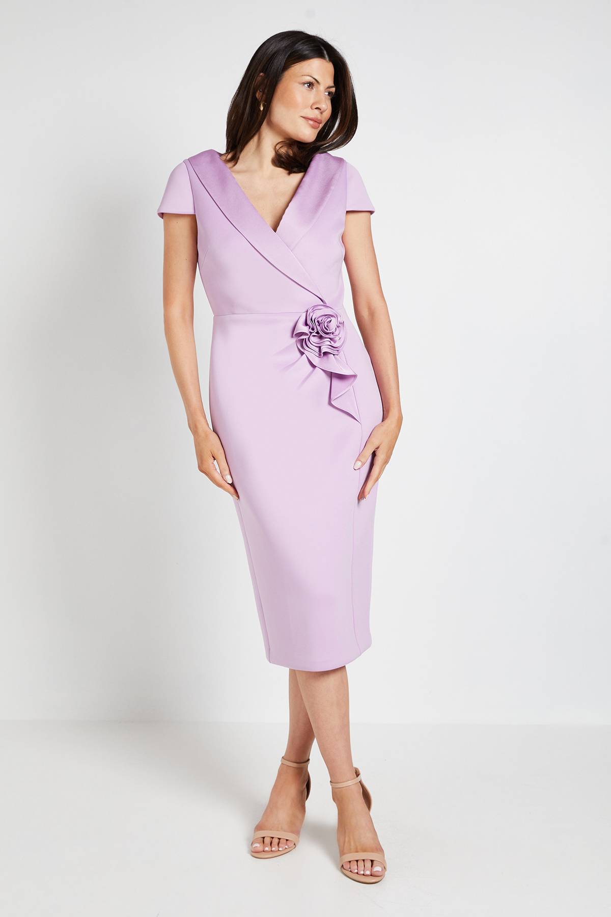 Wallis Robe Midi Moulante En Scuba Avec Corsage Pour Occasions Spéciales
