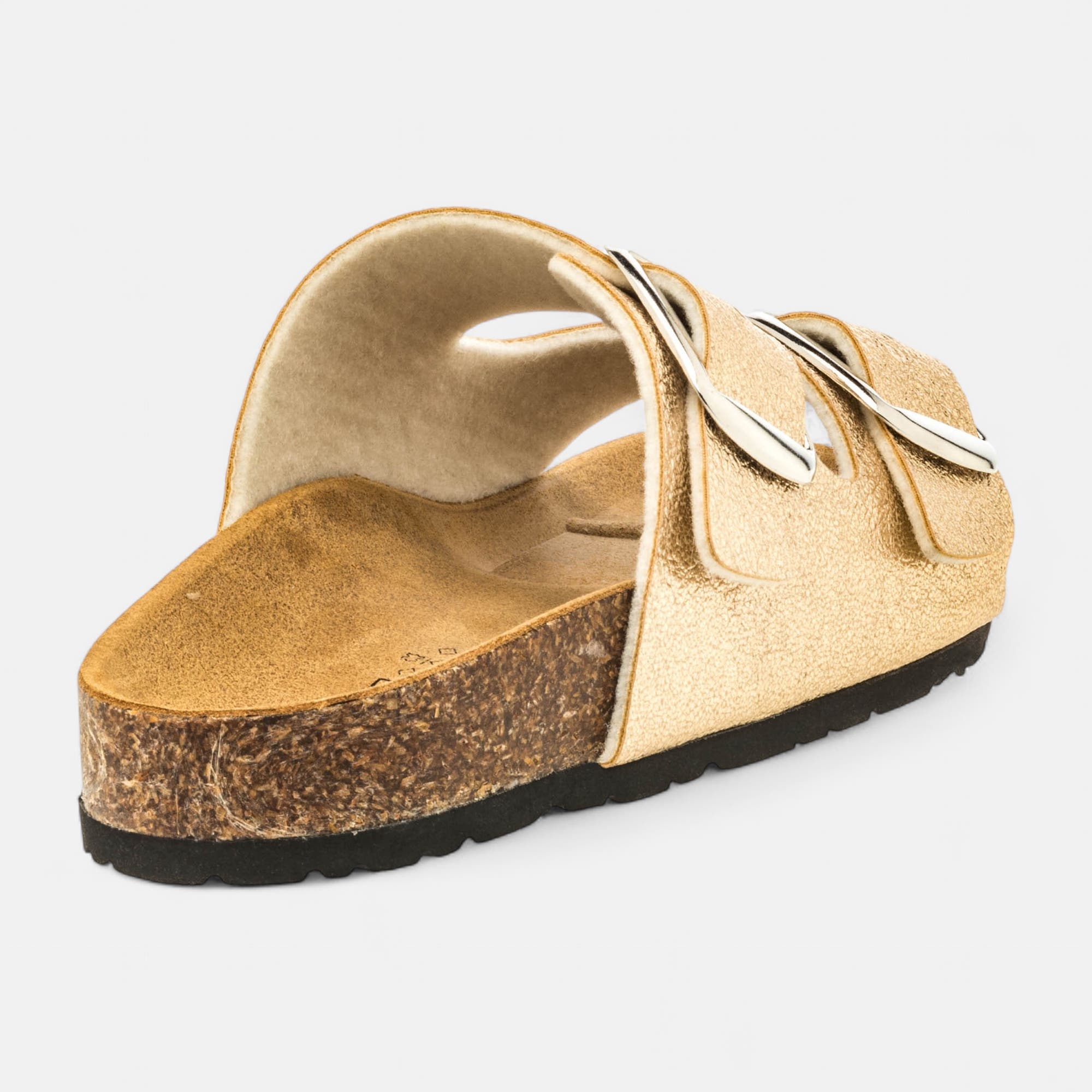 Mules semelle liège Femme or